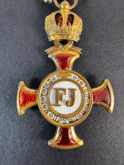 Image of product: austrian hungarian empire merit cross 1st class medal bachruch budapest
