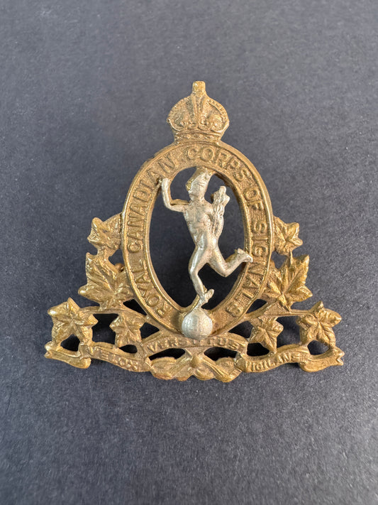 Image of WW2 Royal Canadian Corps of Signals Cap Badge