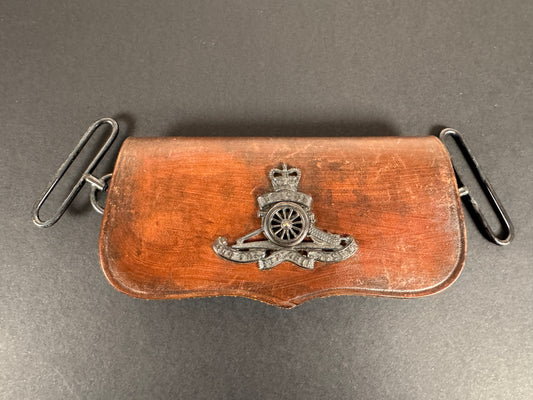 British Royal Artillery Officer's Undress Leather Cross Belt Pouch