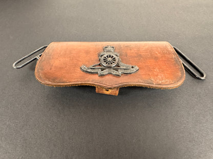 British Royal Artillery Officer's Undress Leather Cross Belt Pouch