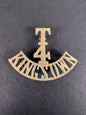 Image of WW1 British Army T4 KINGS OWN Regiment White Metal Shoulder Title