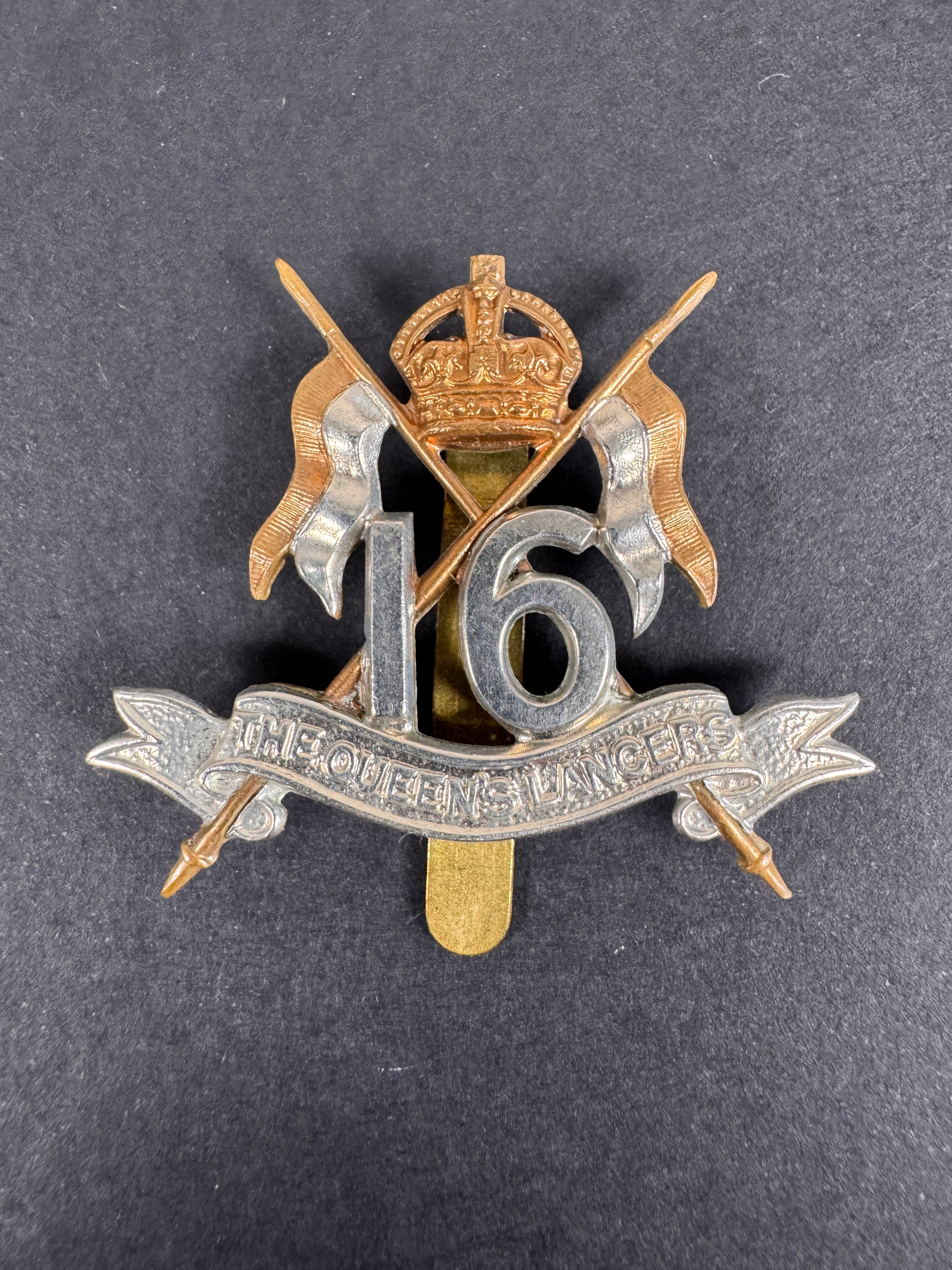 Image of WW1 British Army 16th Lancers (Cavalry) Cap Badge - FIRMIN