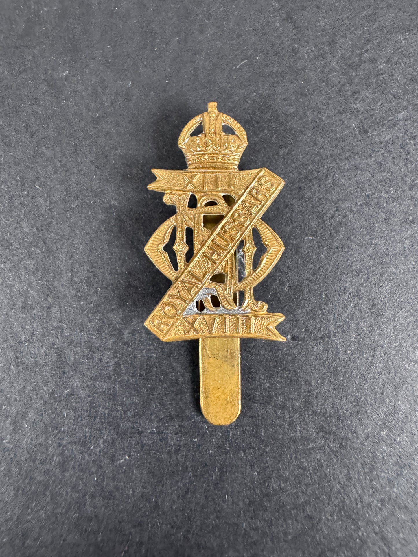 Image of WW2 British Army 13th 18th Royal Hussars Regiment Cap Badge
