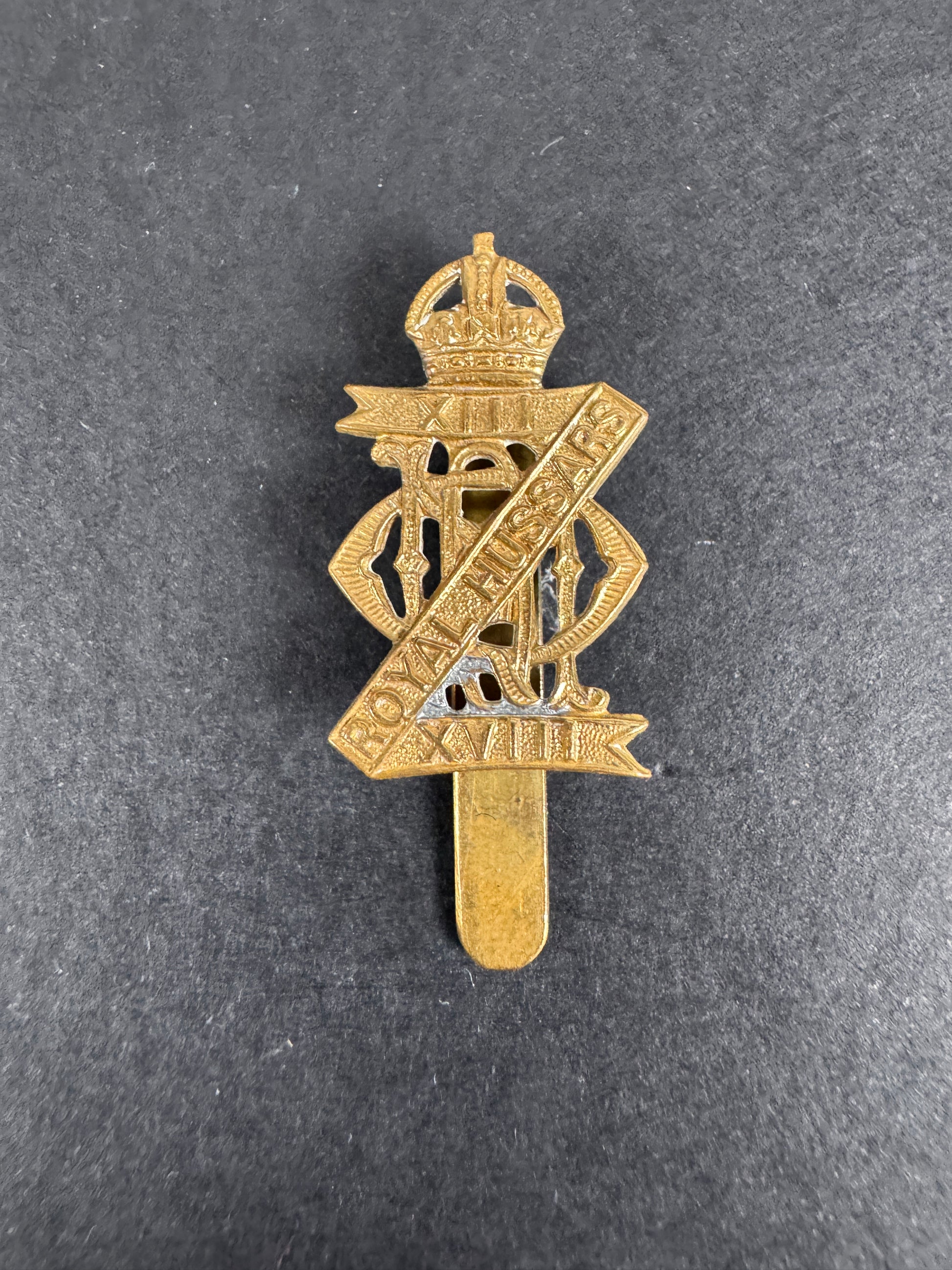 Image of WW2 British Army 13th 18th Royal Hussars Regiment Cap Badge