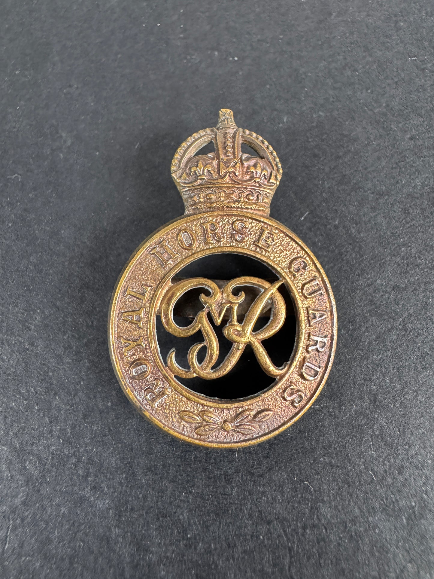 Image of WW2 British Army Royal Horse Guards Officer's Cap Badge FIRMIN