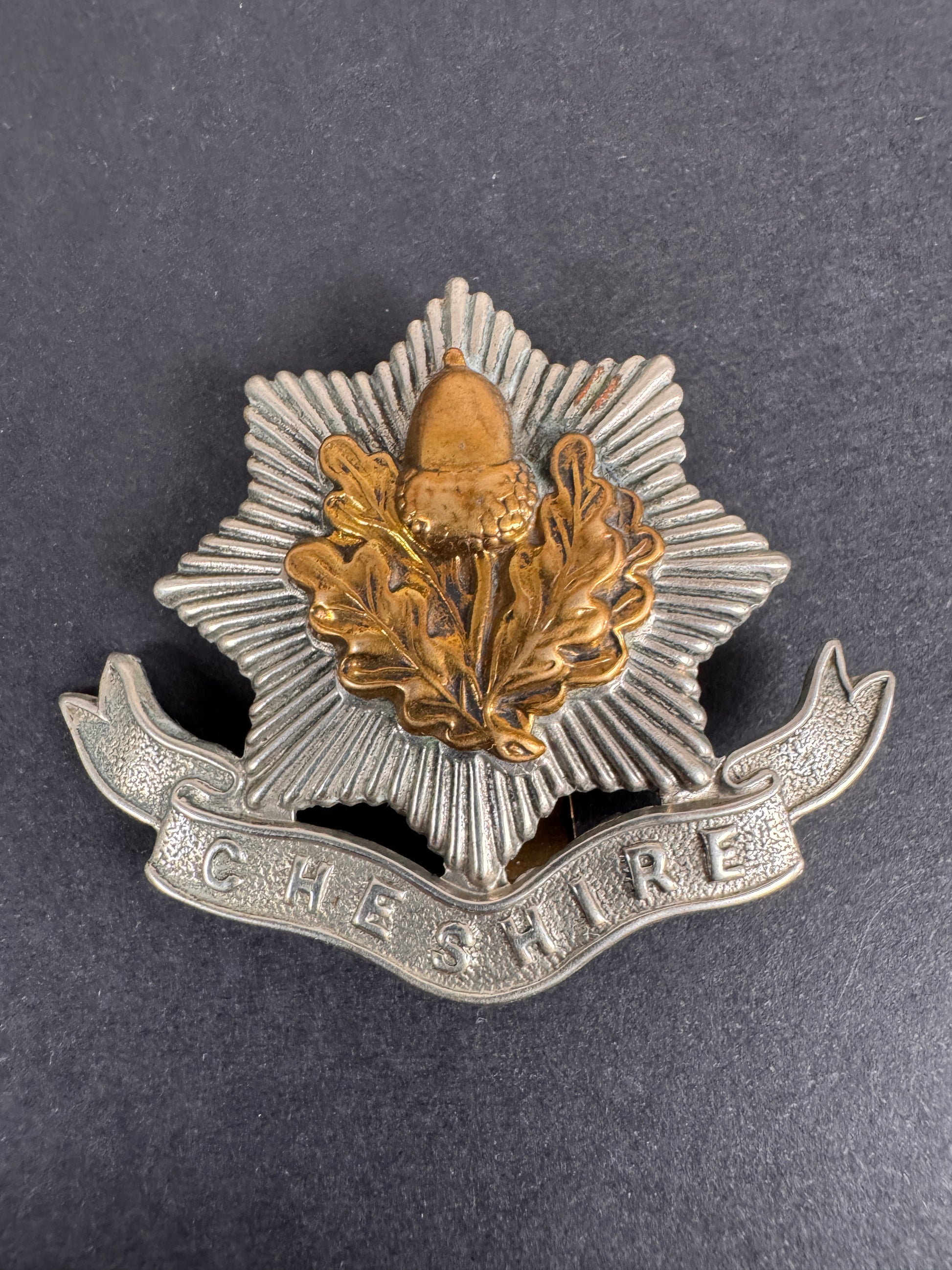 Image of WW1 British Army Cheshire Regiment Cap Badge