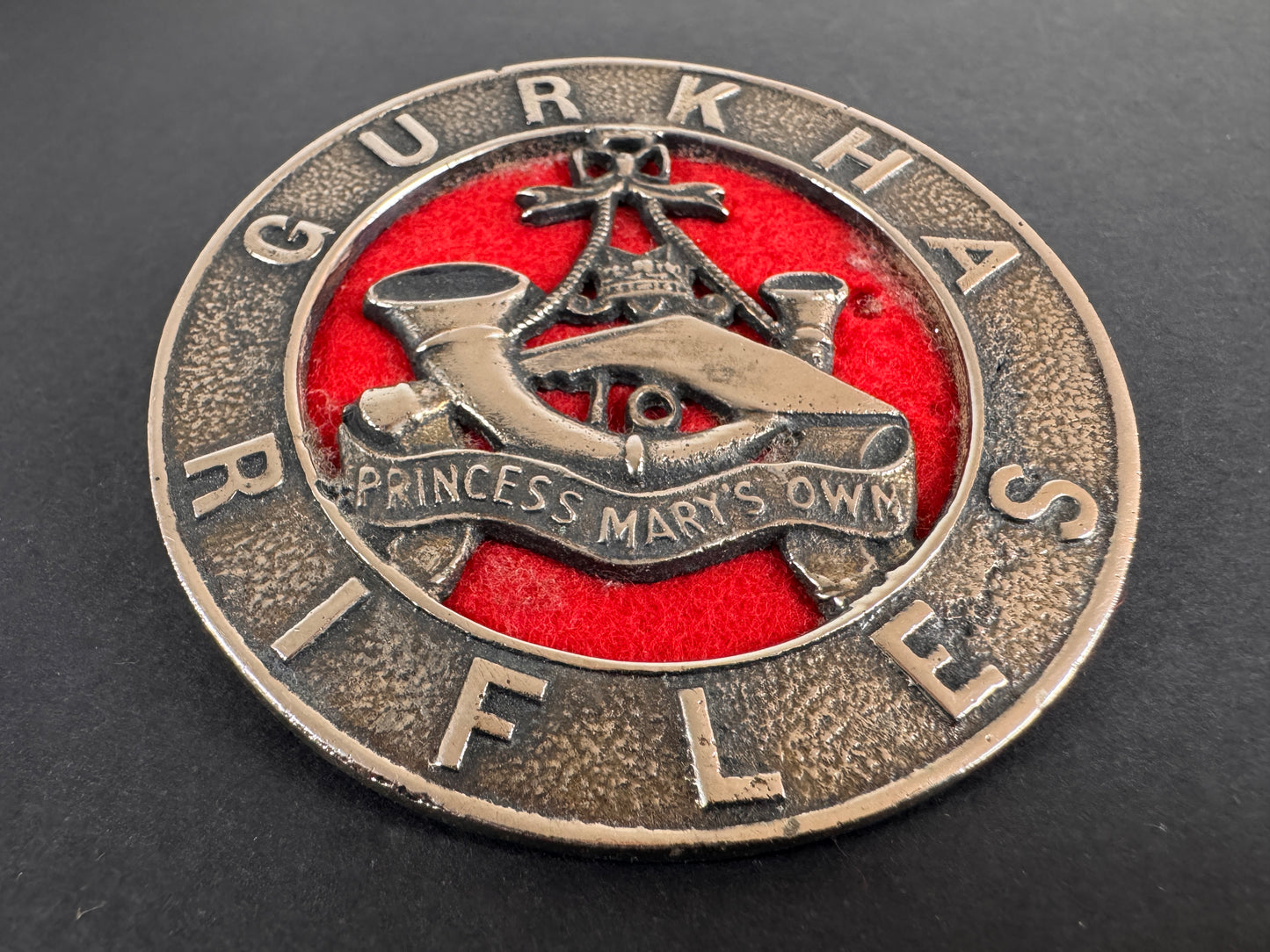 Image of product: ww2 british army 10th gurkha rifles piper s plaid brooch badge