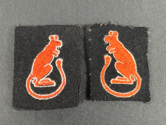 WW2 British Army 7th Armoured Division Formation Sign Badges (Pair)