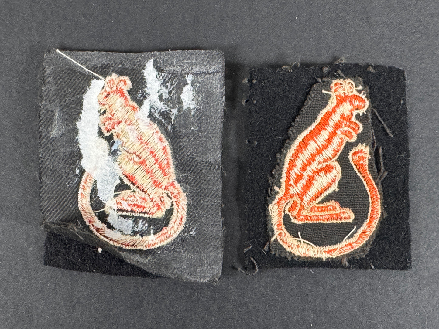 WW2 British Army 7th Armoured Division Formation Sign Badges (Pair)