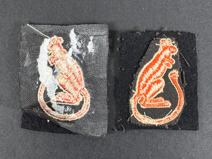 WW2 British Army 7th Armoured Division Formation Sign Badges (Pair)