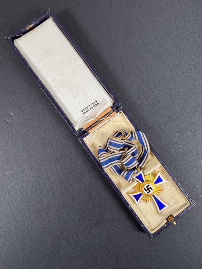 Third Reich German Mother's Cross in Gold Cased