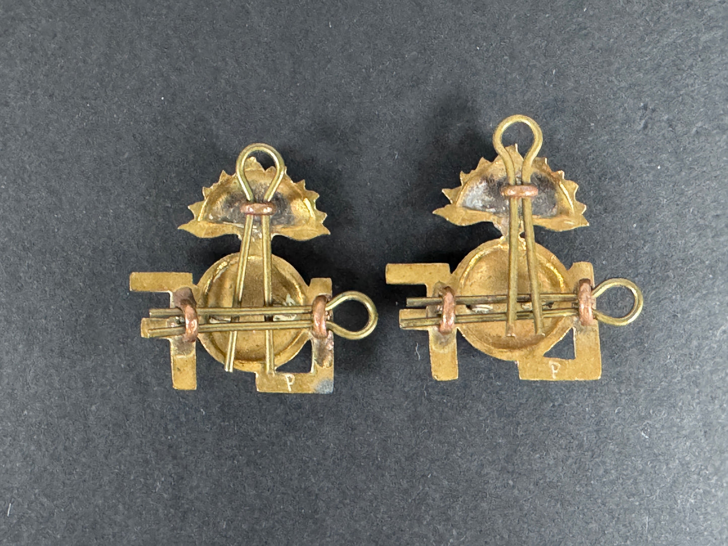 WW2 British Army Lancashire Fusiliers (LF) Officer's Shoulder Title Badges