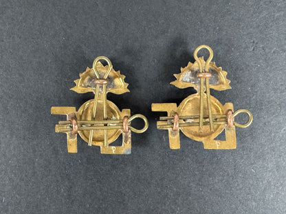 WW2 British Army Lancashire Fusiliers (LF) Officer's Shoulder Title Badges