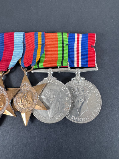 Gruppo di medaglie della campagna della stella di Birmania britannica della seconda guerra mondiale