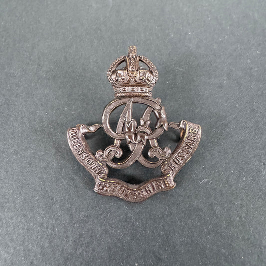 British Army Queen's Own Oxfordshire Hussars Yeomanry Cap Badge