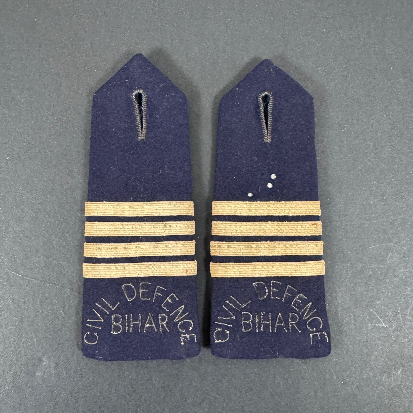 Indo Pakistan War Bihar Civil Defence Officer's Shoulder Straps Epaulettes