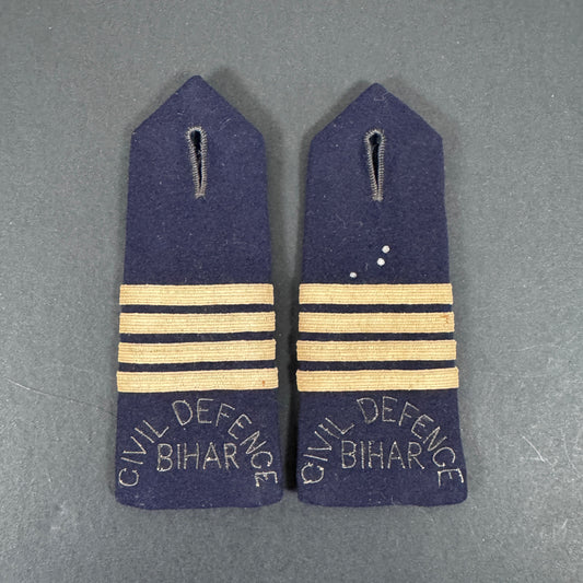 Indo Pakistan War Bihar Civil Defence Officer's Shoulder Straps Epaulettes