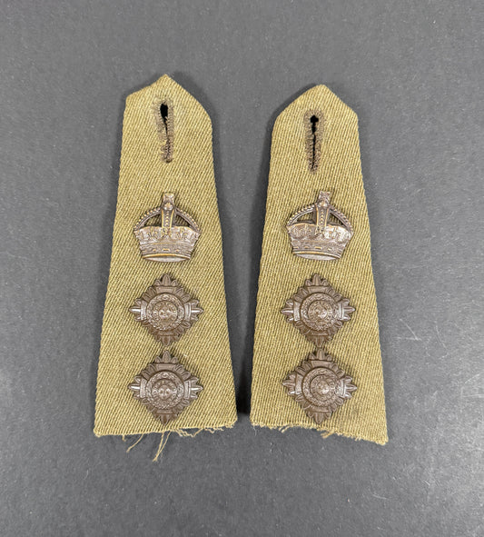 WW2 British Army Colonel's Uniform Shoulder Straps Rank Badges