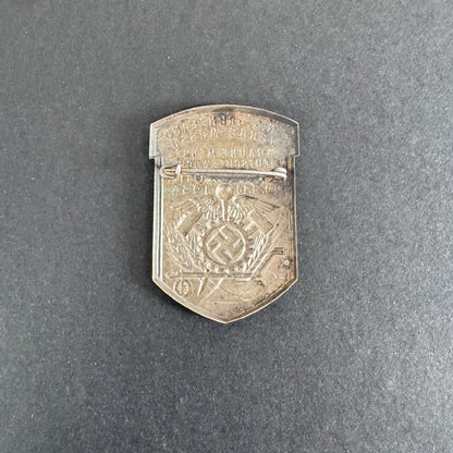 Third Reich 2nd N.S. Werbe Messe Karlsruhe 1934 Tinnie Badge