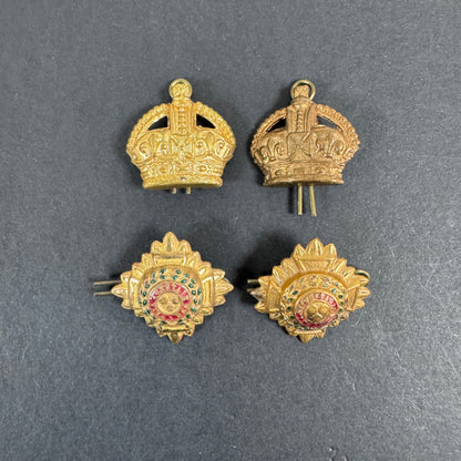 WW2 British Army Lieutenant Colonel Rank Badges Bath Stars