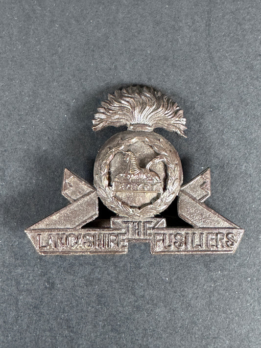 WW2 British Army Lancashire Fusiliers Officer Visor Cap Badge