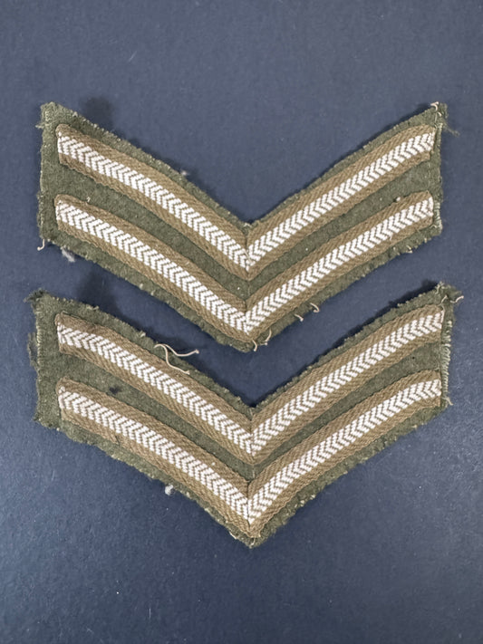 WW2 British Army Corporal Battledress Rank Chevrons (Pair)