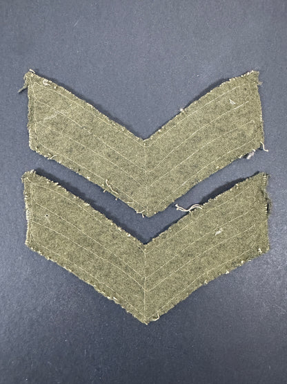 WW2 British Army Corporal Battledress Rank Chevrons (Pair)