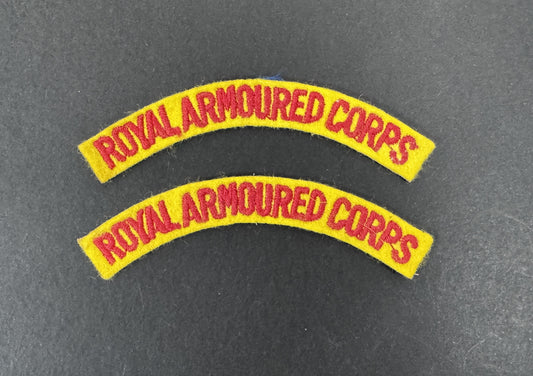British Army Royal Armoured Corps Shoulder Title Badges (Pair)