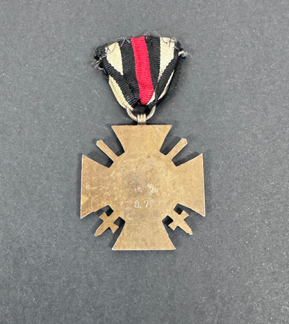 WW2 German Honour Cross of the World War 1914 - 1918 Medal Maker Mark 0.7