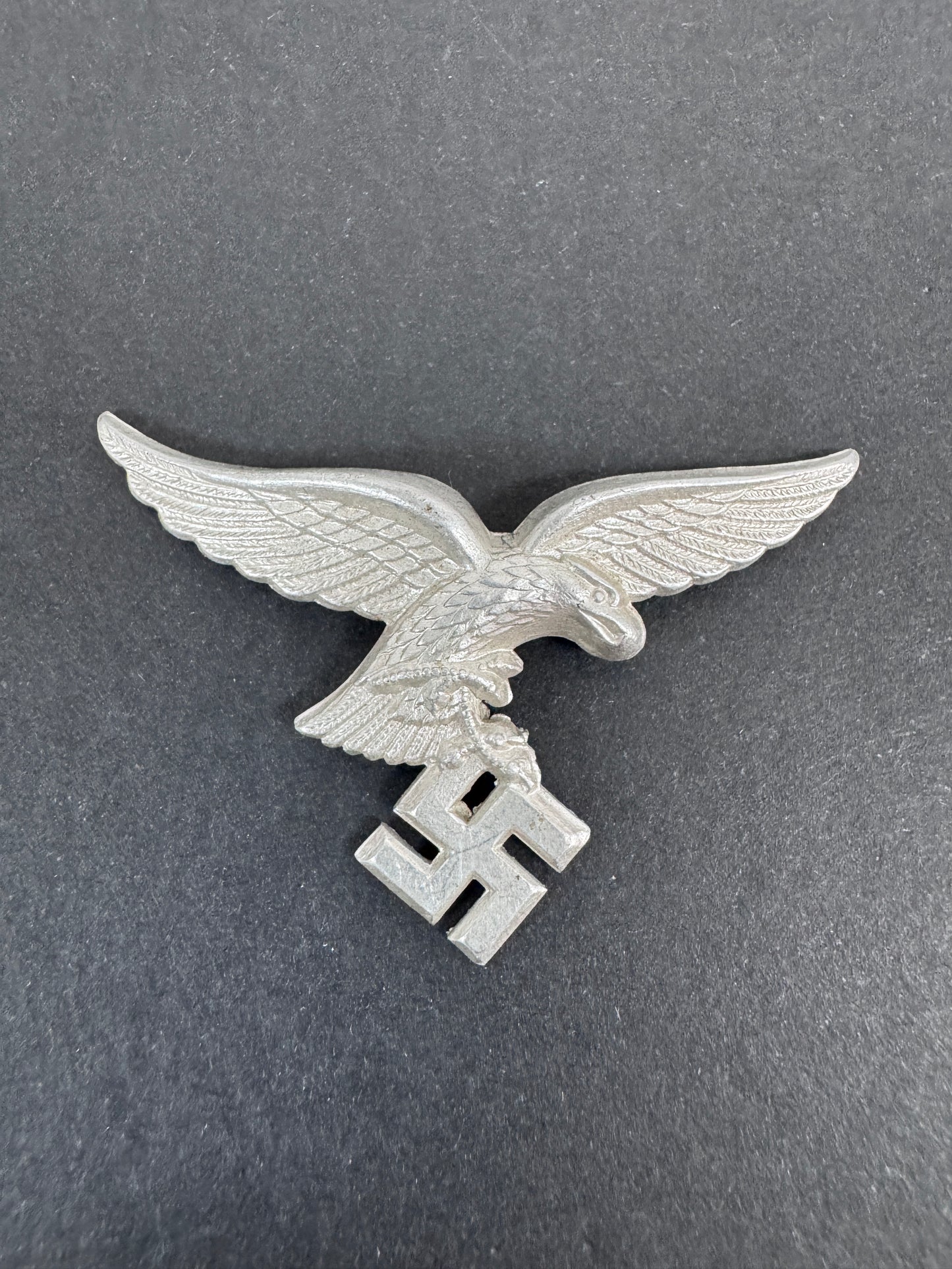 Early Luftwaffe Droop Tail Eagle Visor Cap Badge