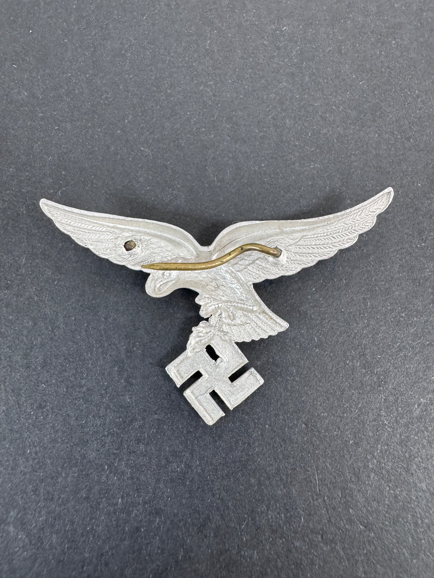 Early Luftwaffe Droop Tail Eagle Visor Cap Badge