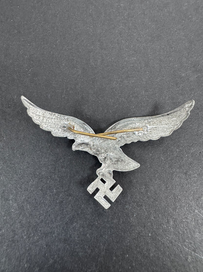 WW2 German Luftwaffe Eagle Metal Visor Cap Badge