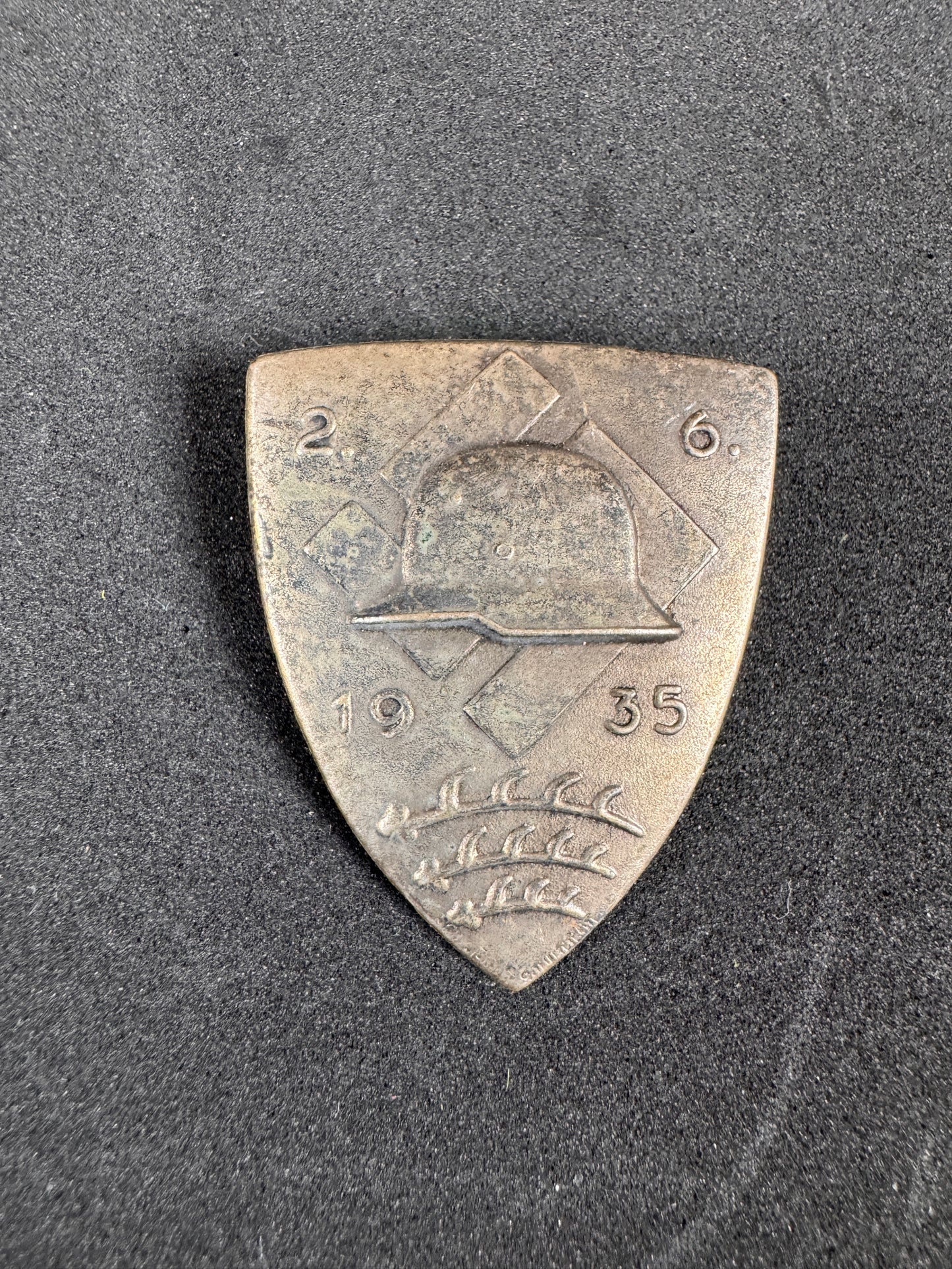 Photo 2 of Third Reich German NSDFB Stahlhelm War Veteran's Tinnie 1935 - collectible militaria item