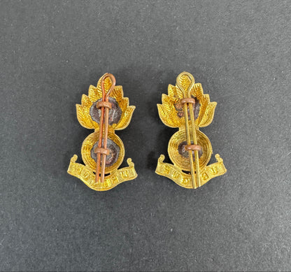 WW2 Royal Canadian Artillery Uniform Collar Badges (Pair)