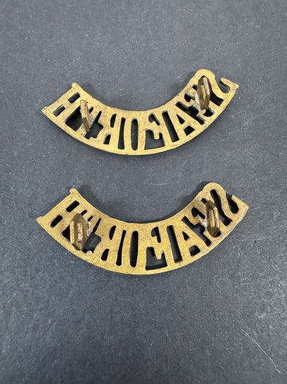 British Army Seaforth Highlanders Shoulder Title Badges (Pair)