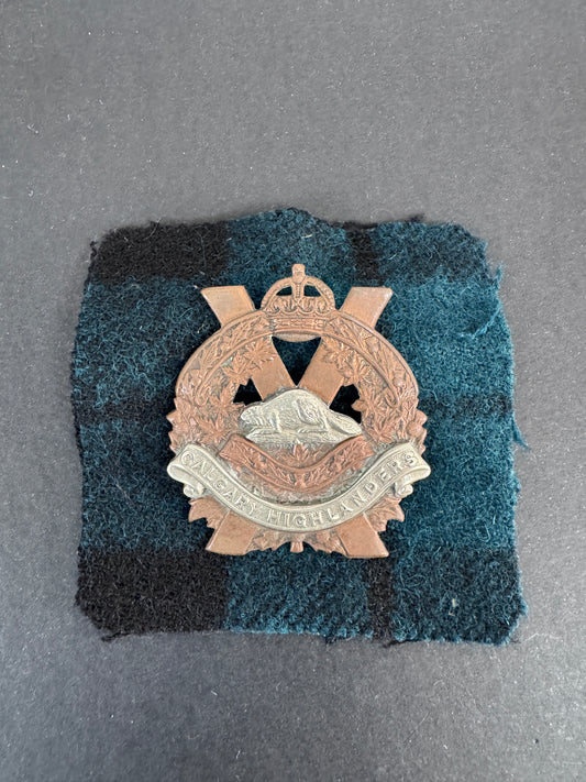 WW2 Canadian Army Calgary Highlanders Glengarry Cap Badge