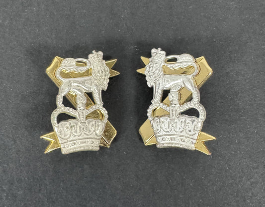British Army Light Dragoons Cavalry Officer's Collar Badges (Pair)