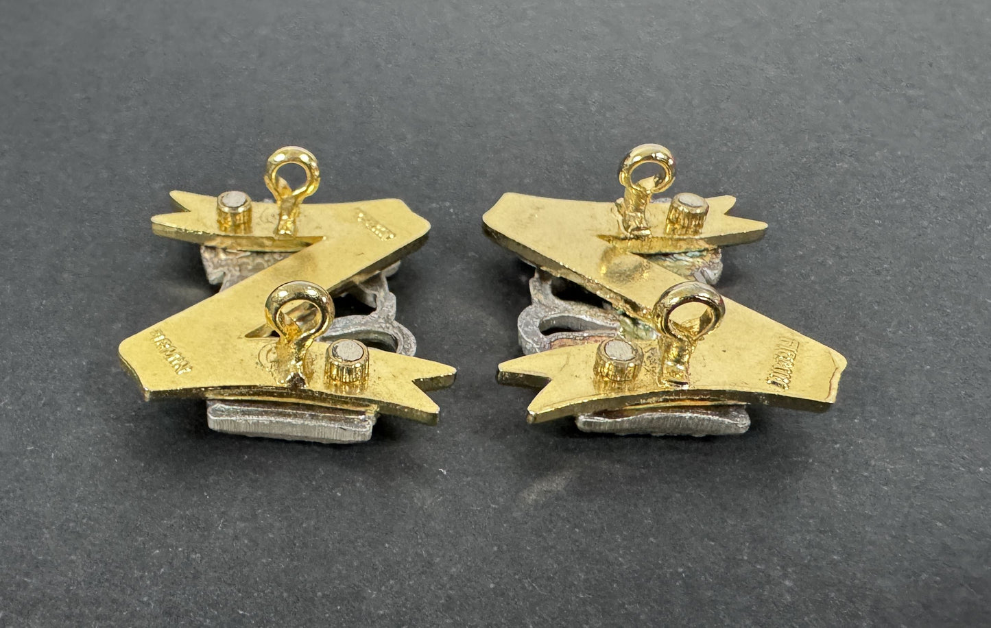 British Army Light Dragoons Cavalry Officer's Collar Badges (Pair)