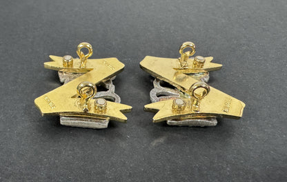 British Army Light Dragoons Cavalry Officer's Collar Badges (Pair)