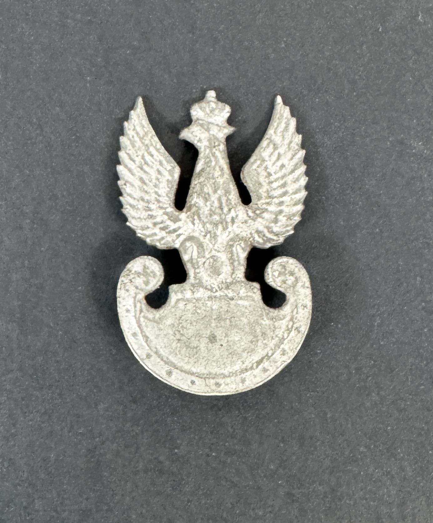 Silver eagle emblem on a dark gray background