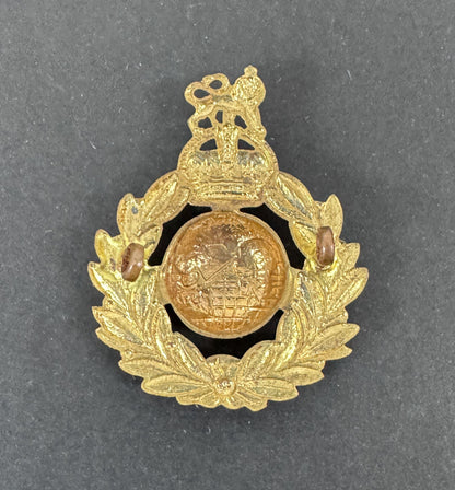 WW2 British Army Royal Marines SNCO Gilded Cap Badge