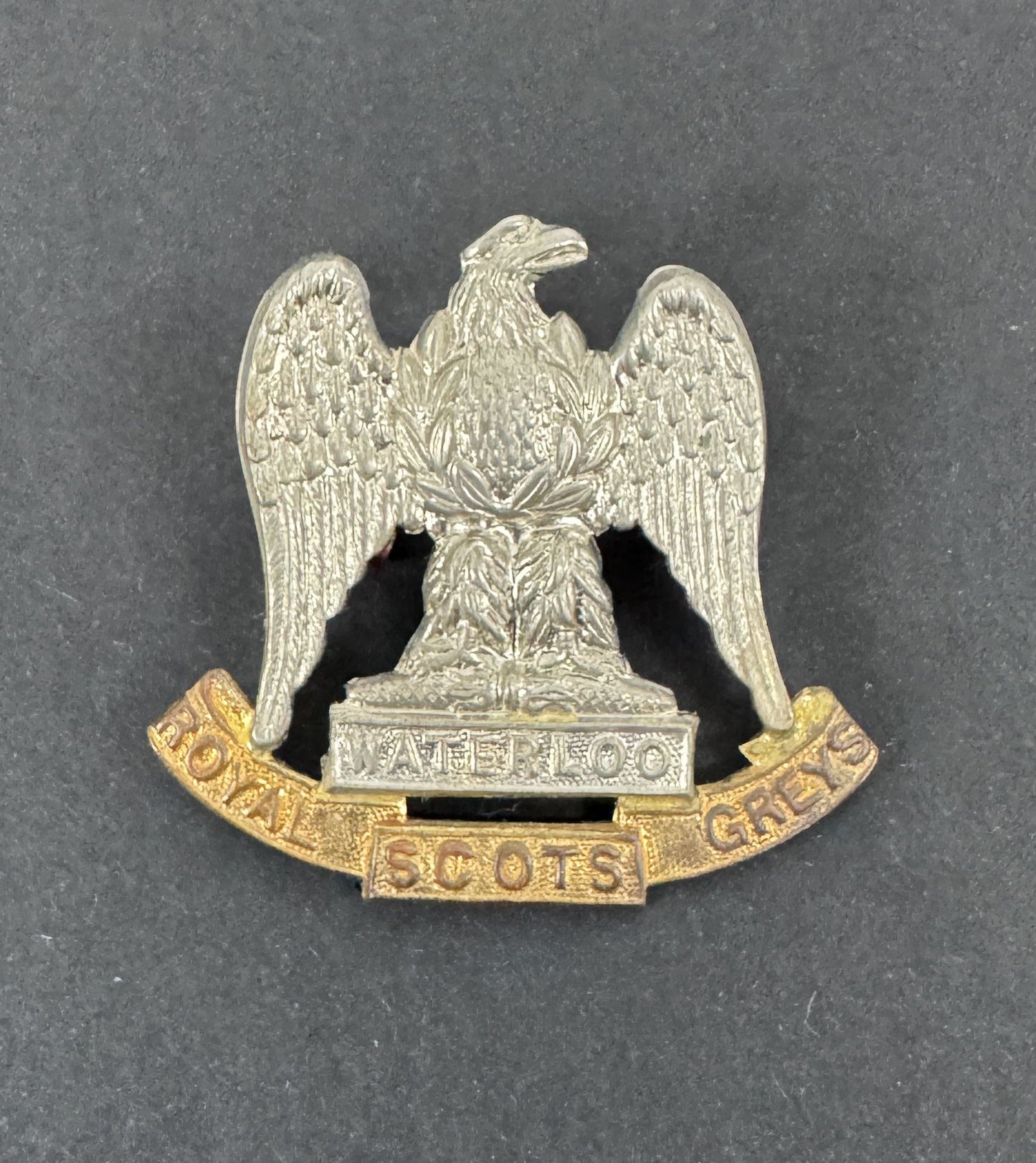 WW1 British Army Royal Scots Greys Cavalry Cap Badge