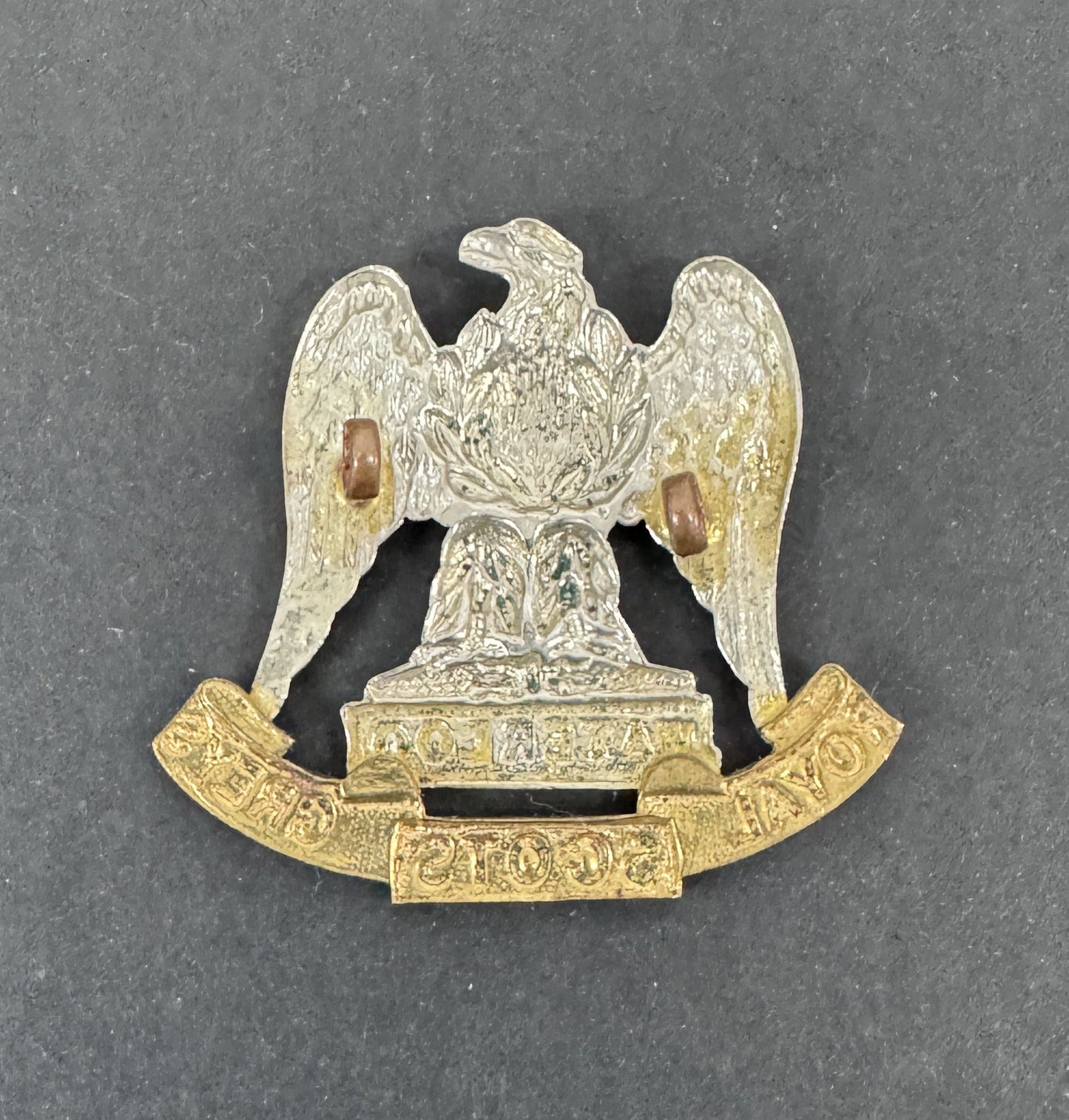 WW1 British Army Royal Scots Greys Cavalry Cap Badge