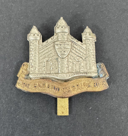 WW2 British Army Cambridgeshire Regiment Cap Badge LAMBOURNE