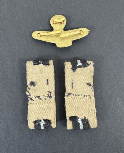 WW2 British Royal Air Force (RAF) Officer's Side Cap Badge & Rank Slides