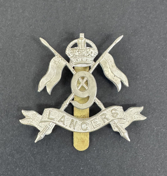 WW1 British Army 9th Queen's Royal Lancers Cavalry Cap Badge