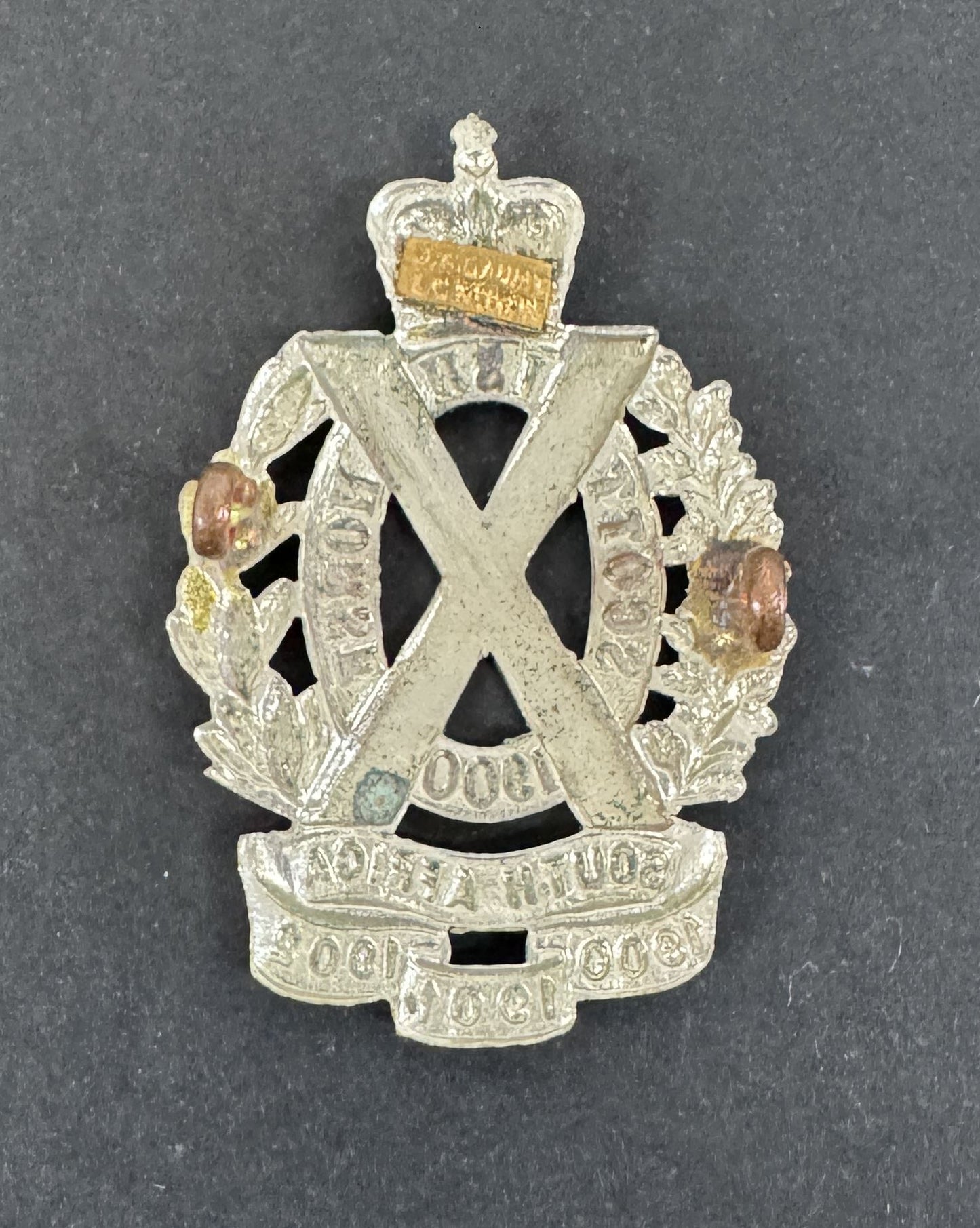 British Army Scottish Horse Yeomanry Cap Badge GAUNT Tablet