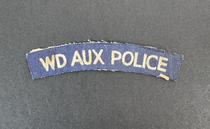 WW2 British War Department Auxiliary Police Printed Shoulder Title Badge