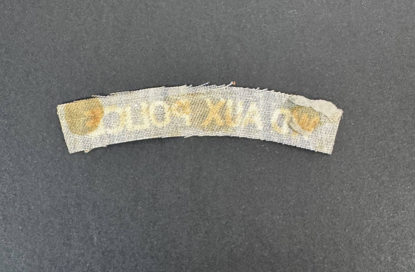 WW2 British War Department Auxiliary Police Printed Shoulder Title Badge