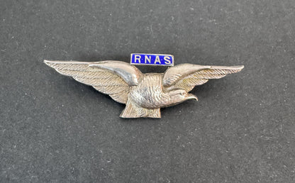 WW1 British Royal Navy Air Service (RNAS) Silver Sweetheart Brooch Badge